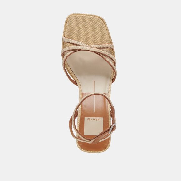 NEW DOLCE VITA Made In Brazil Leather Manji Braided Heeled Sandals Natural 252 - Picture 9 of 14